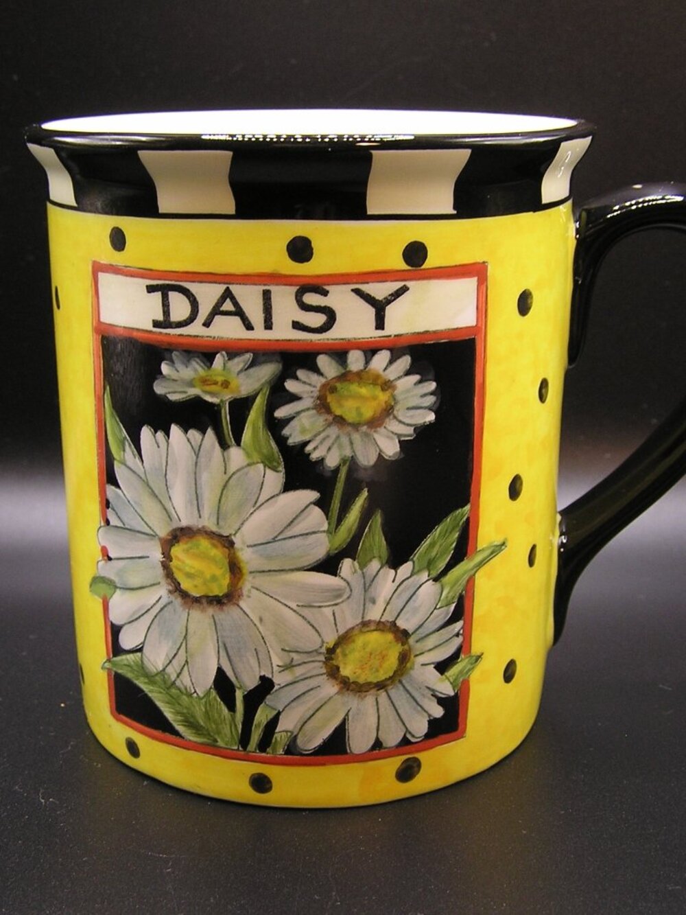 Susan Winget Daisy and Polka Dot Coffee Mug